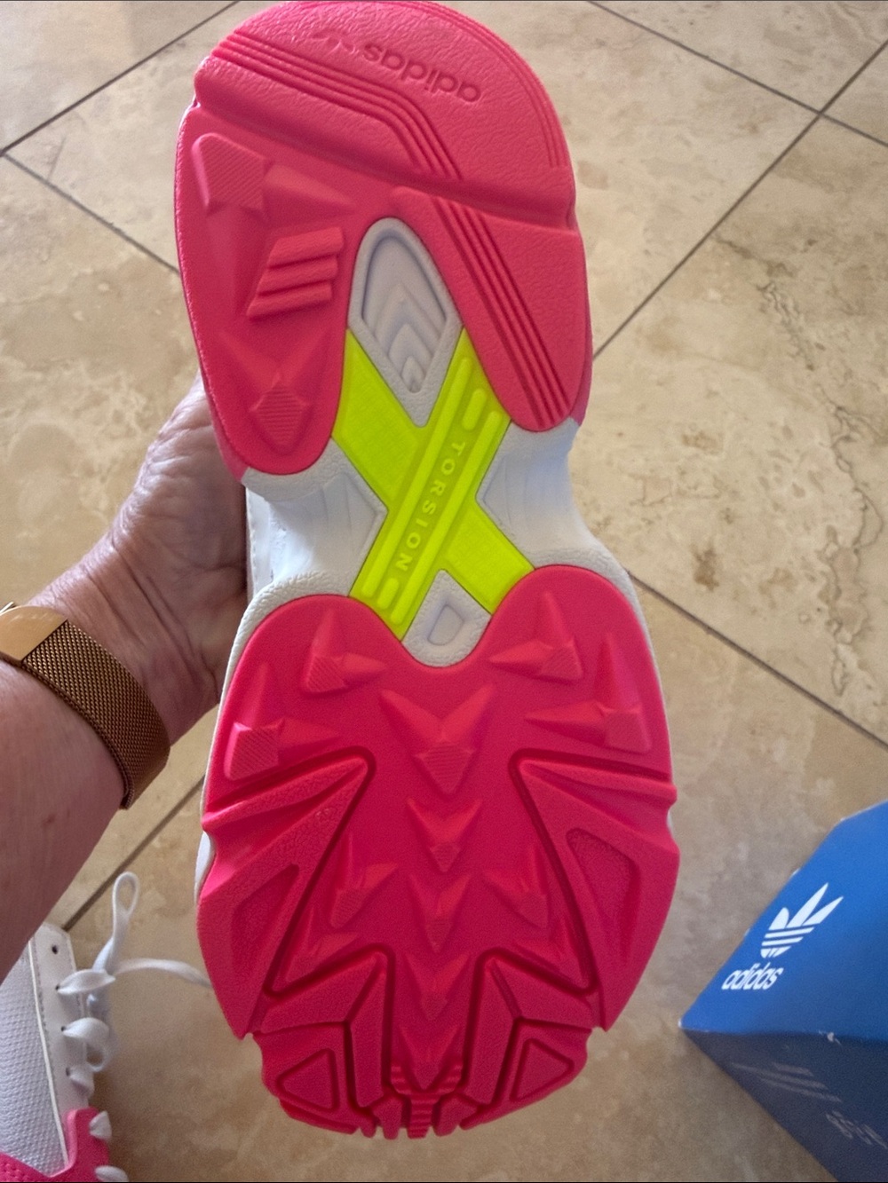 adidas White & Pink Falcon W Sneakers - Picture 5 of 7